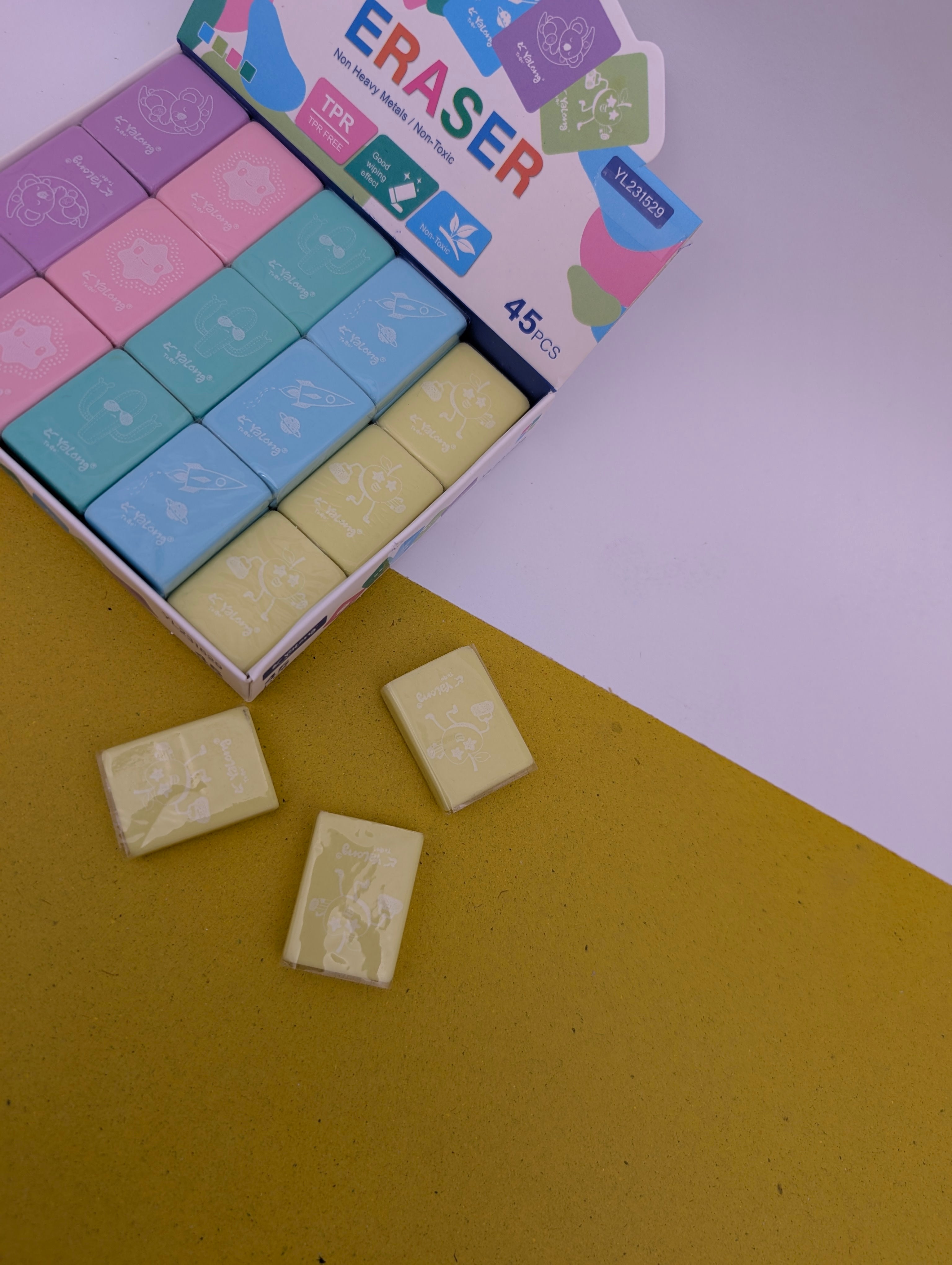 YALONG PASTEL RECTANGULAR FUNNY ERASERS