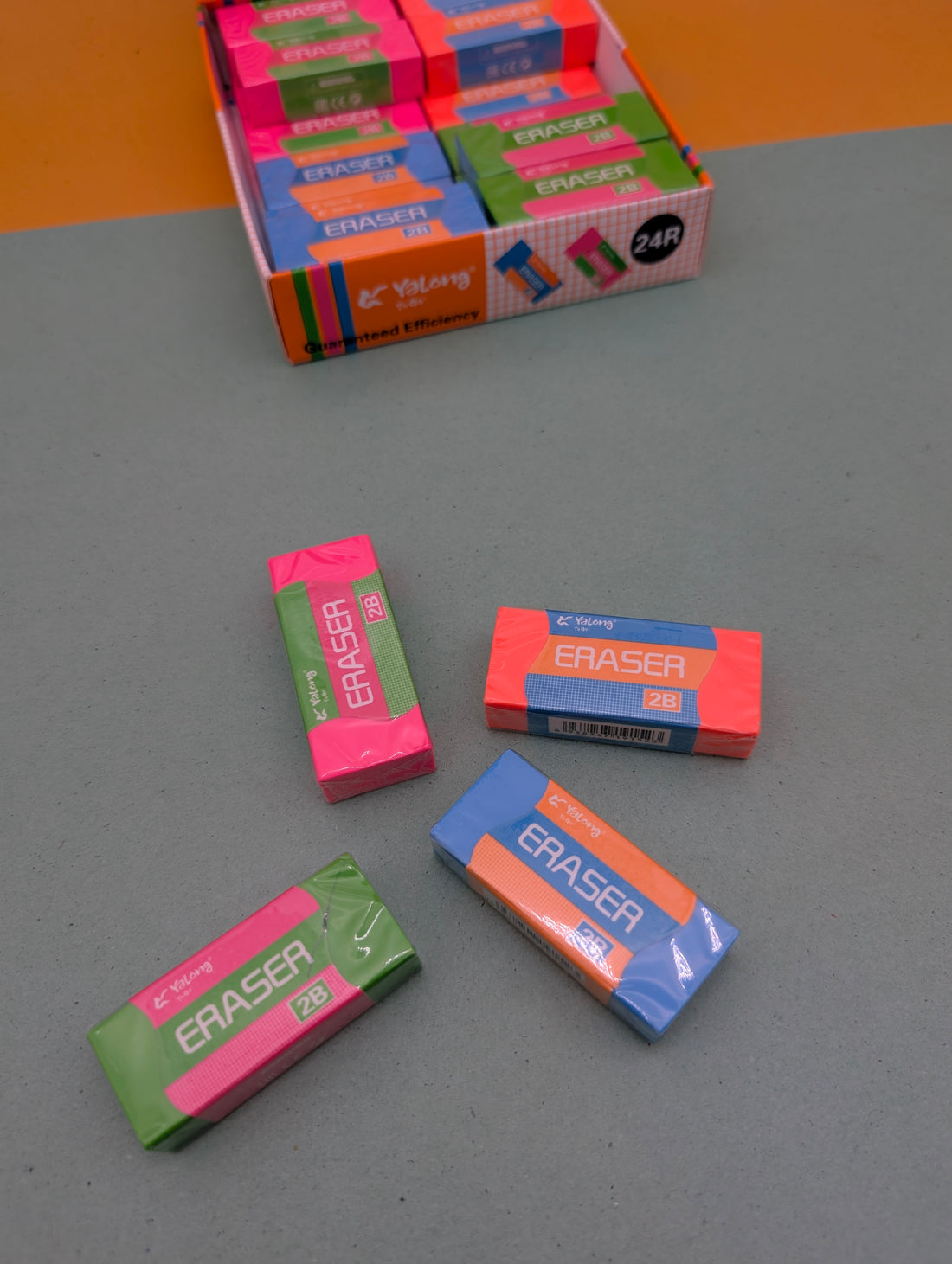 YALONG 2B COLORED RECTANGULAR ERASERS PACK OF 4