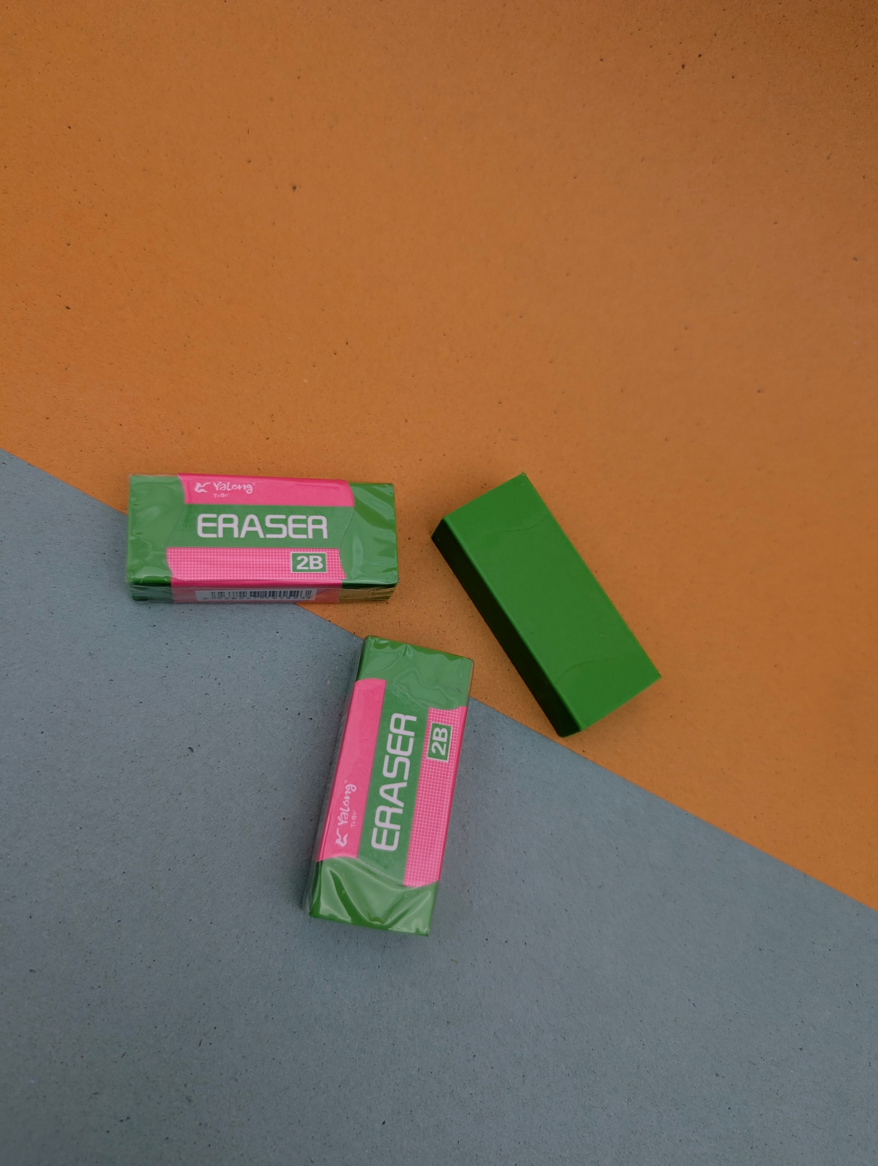 YALONG 2B COLORED RECTANGULAR ERASERS PACK OF 4