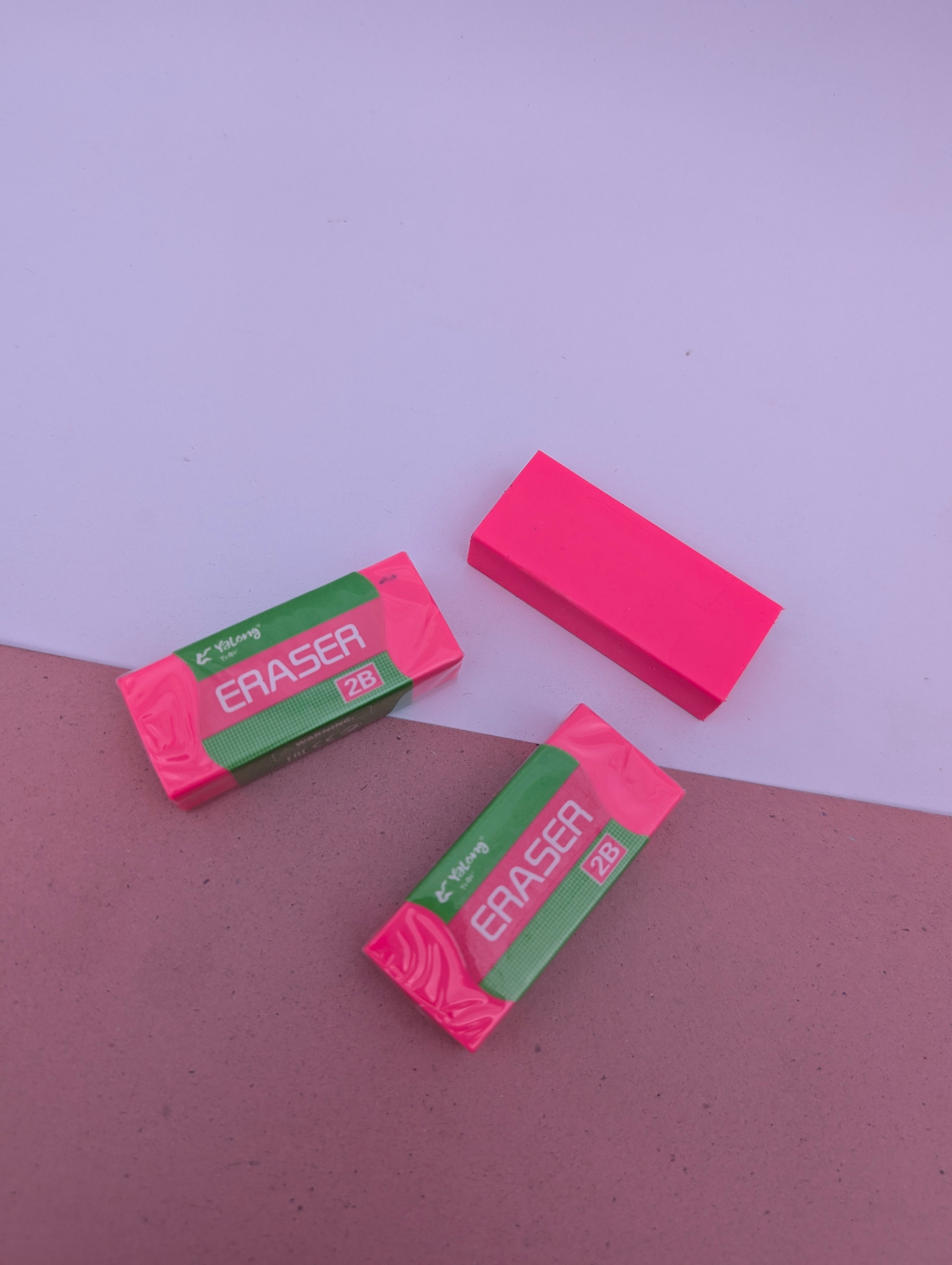 YALONG 2B COLORED RECTANGULAR ERASERS PACK OF 4