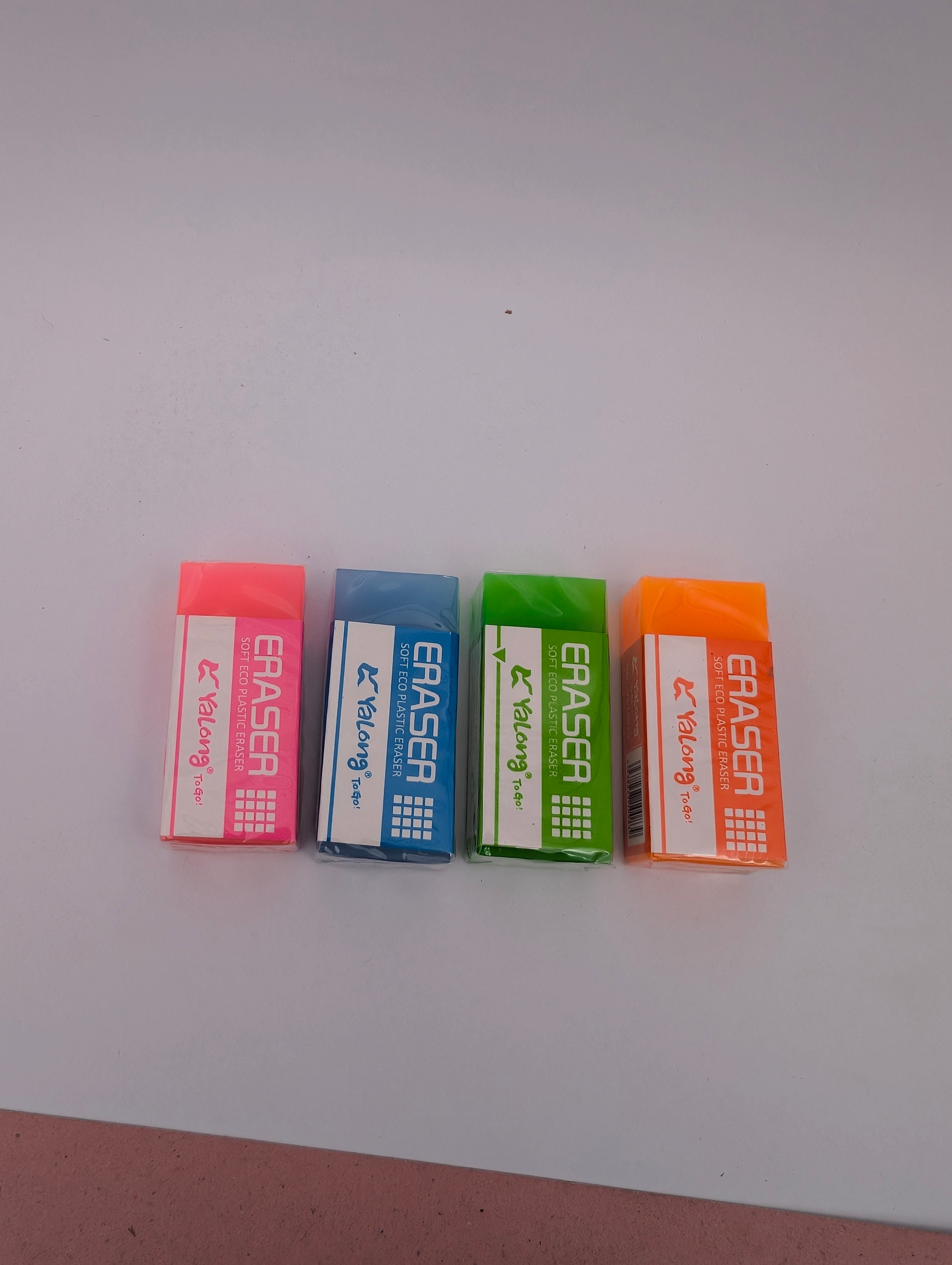 YALONG SOFT ECO PLASTIC ERASERS PACK OF 4