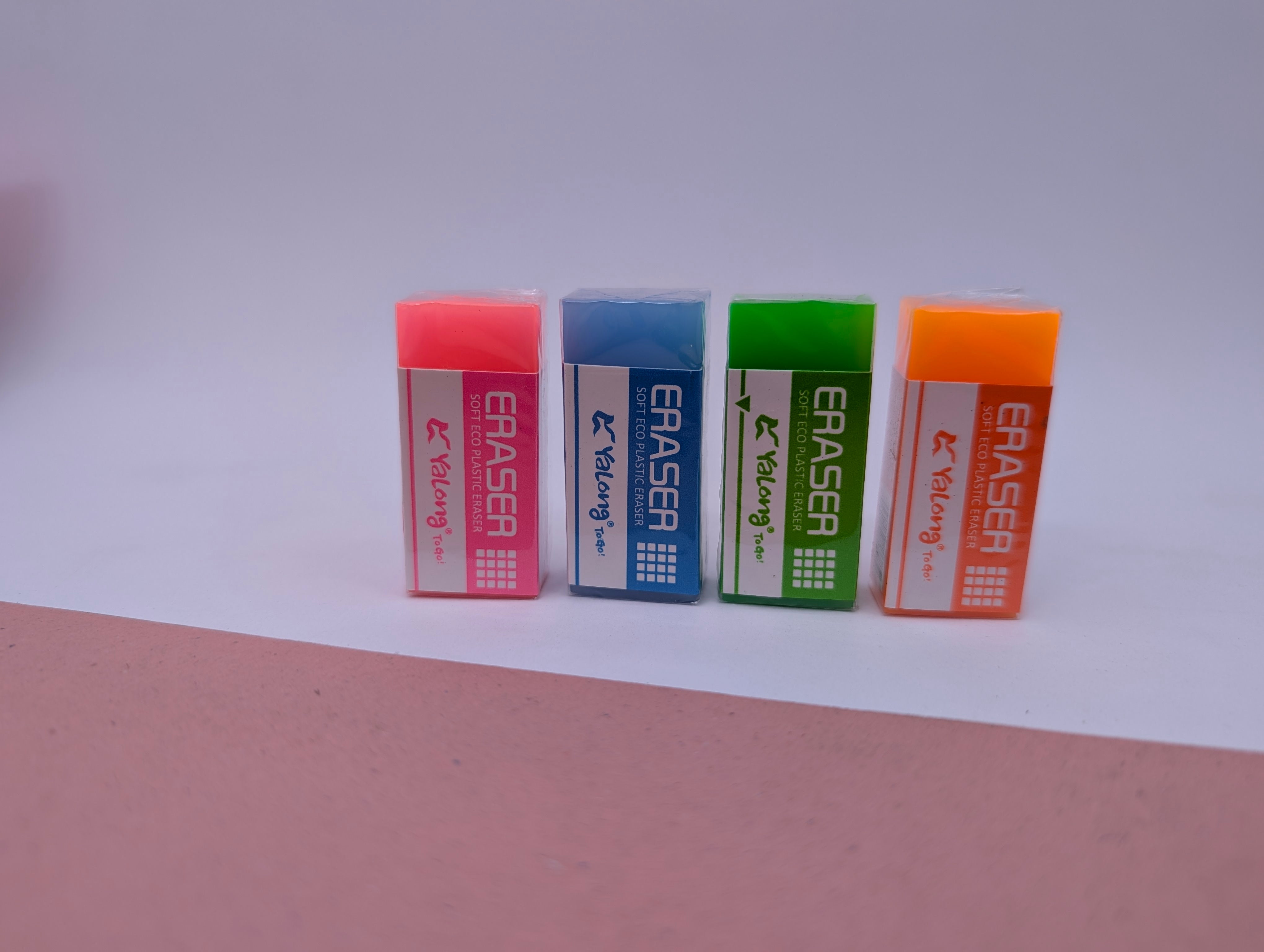 YALONG SOFT ECO PLASTIC ERASERS PACK OF 4