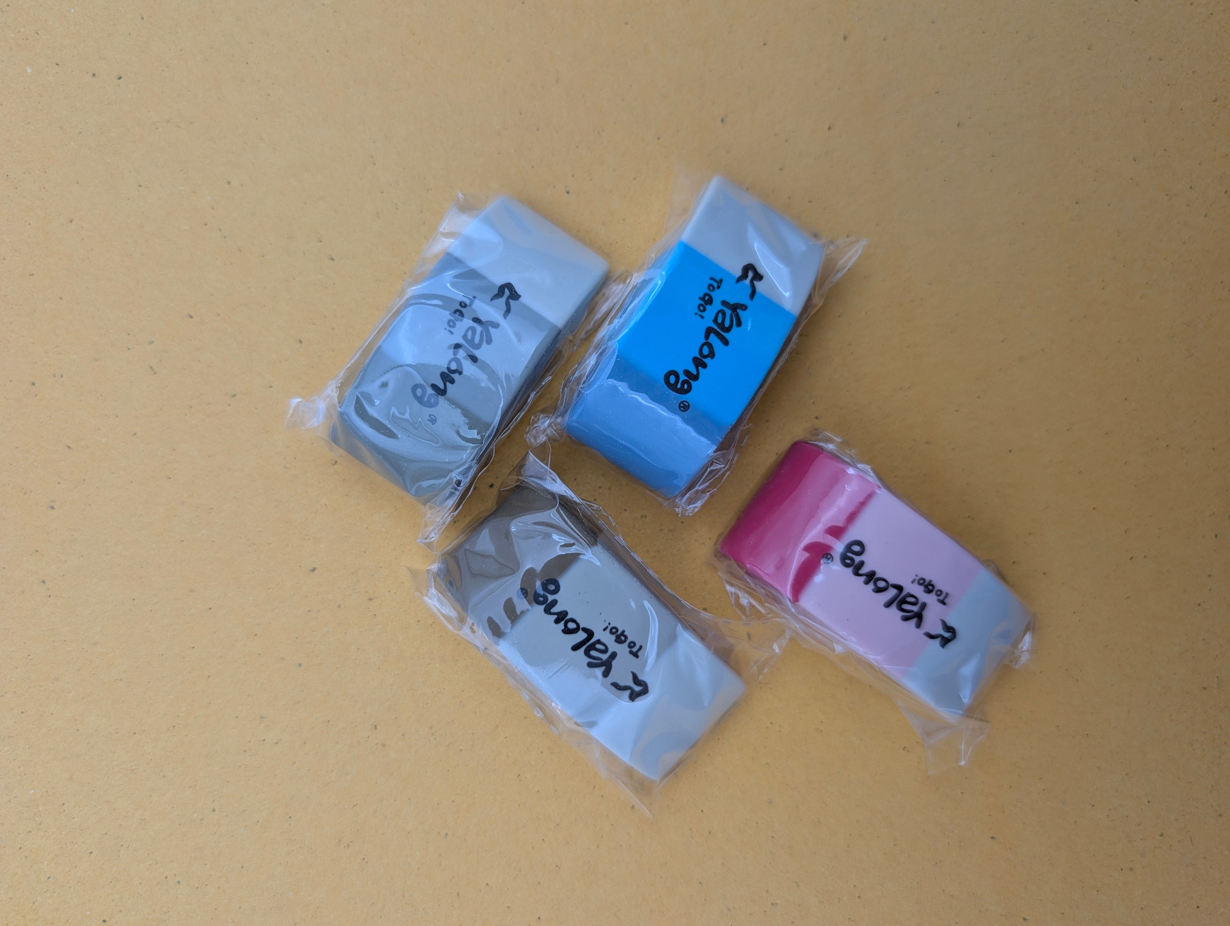 YALONG TPR NON TOXIC ERASERS PACK OF 4