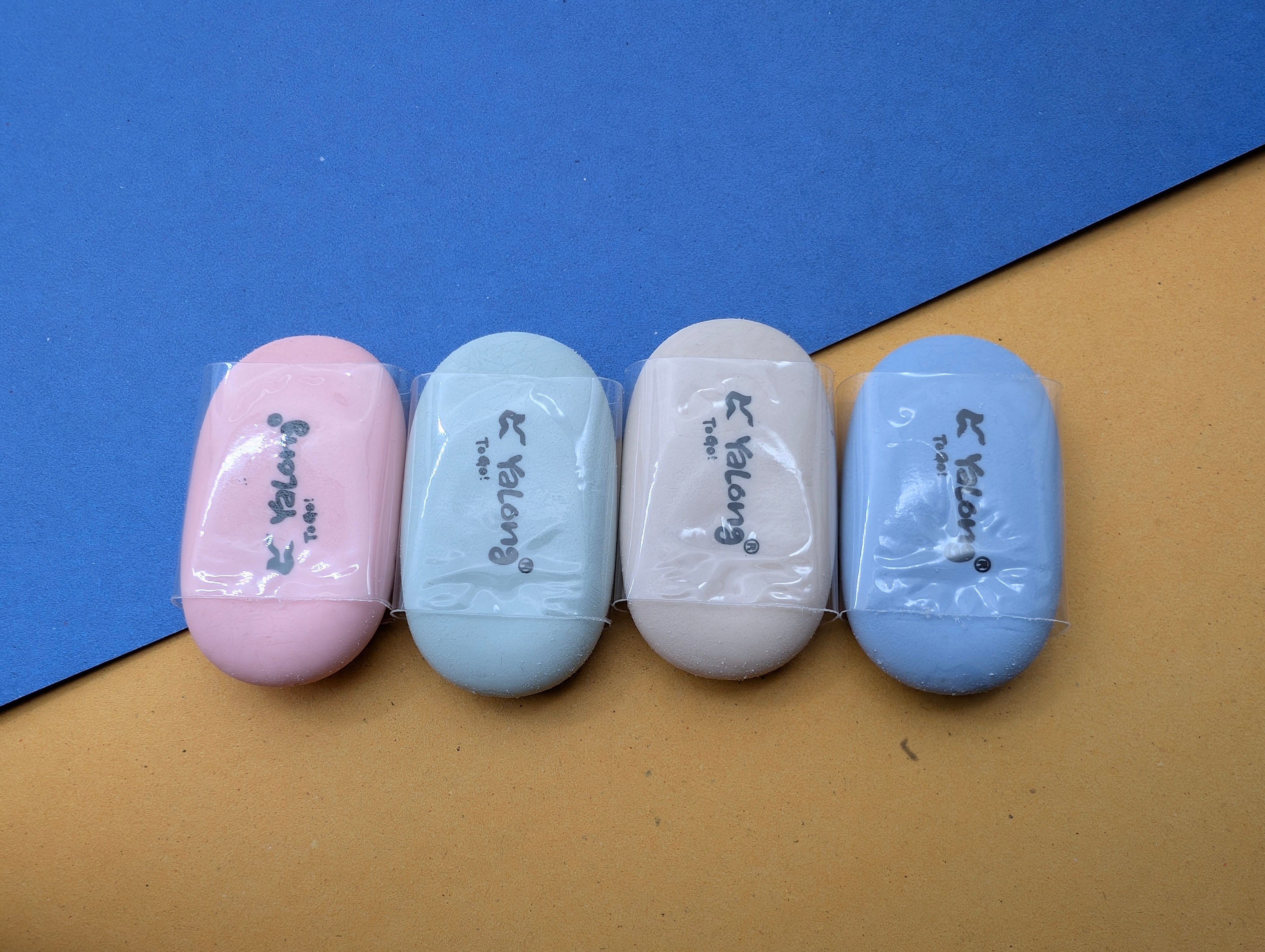 YALONG OVAL SOFT EASY ERASERS PACK OF 4
