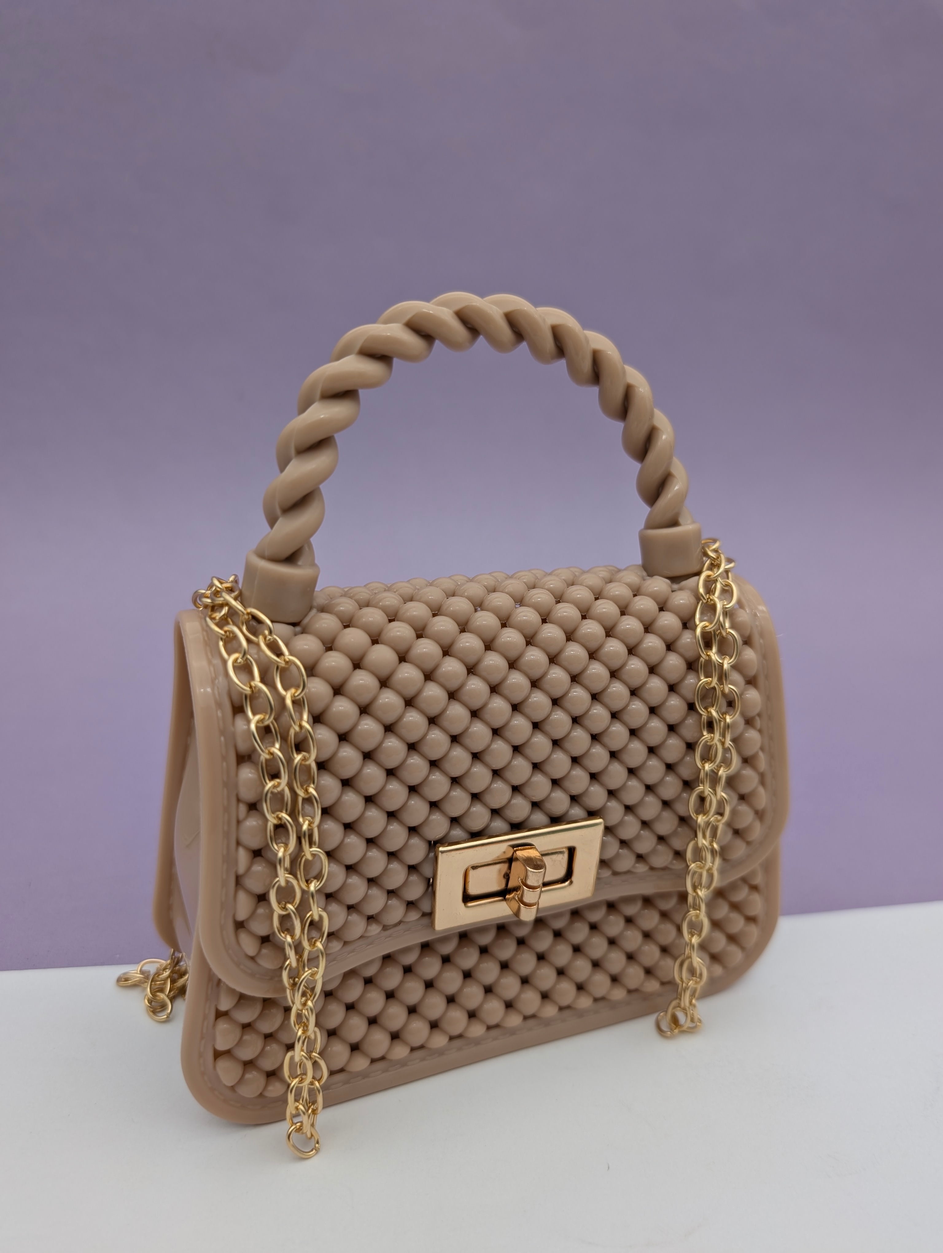 TEXTURED TWIST HANDLE MINI BAGS