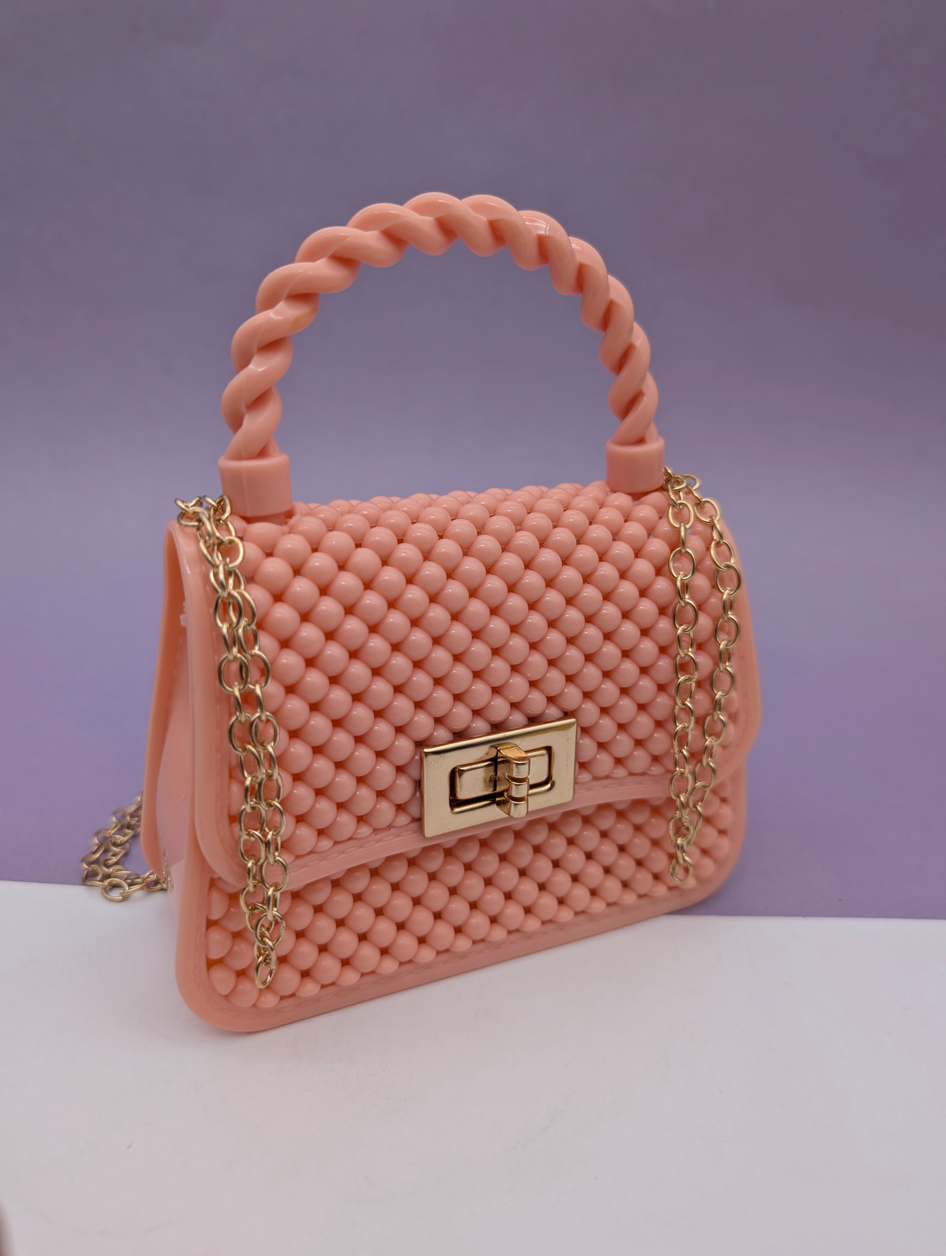 TEXTURED TWIST HANDLE MINI BAGS