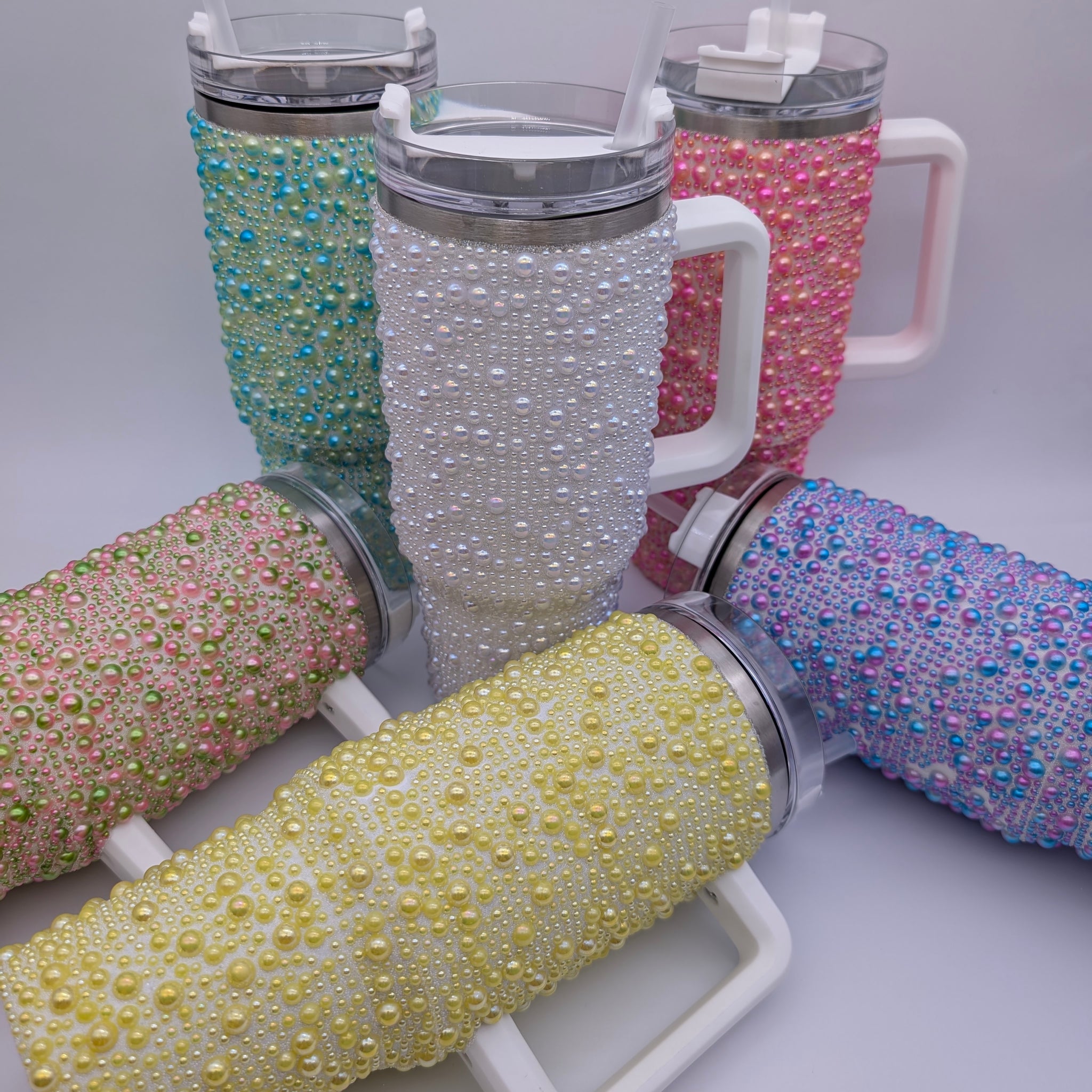 LUXURY PEARL BEADED TUMBLER CUPS