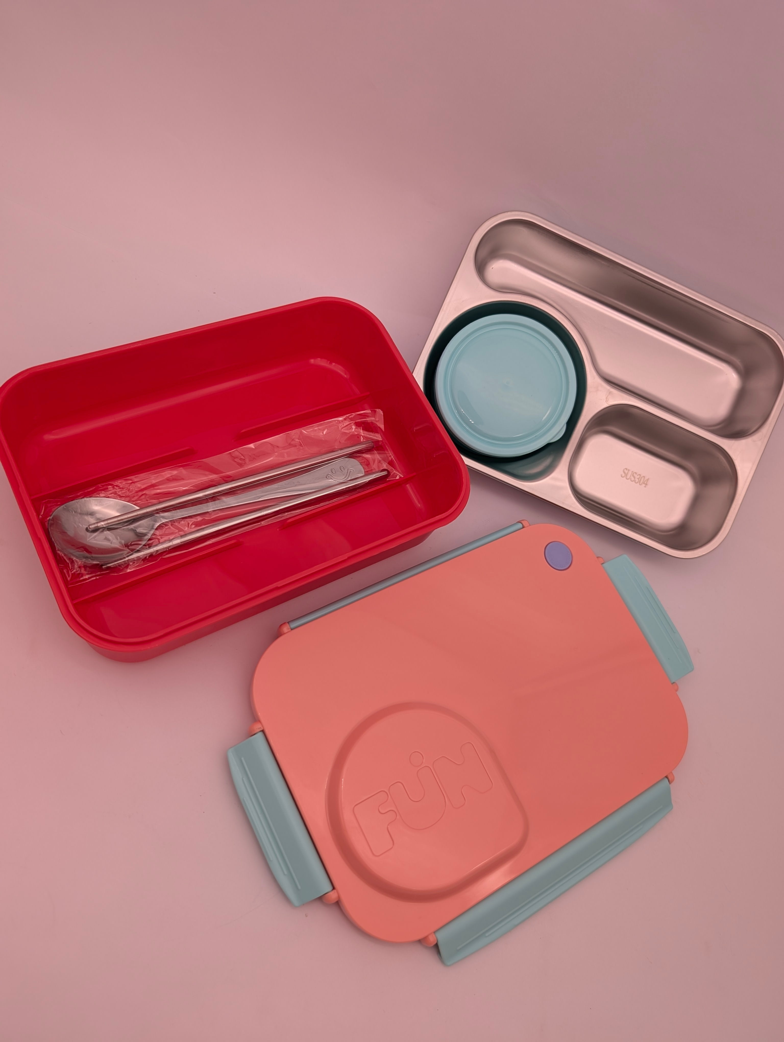 MULTI-COMPARTMENT STEEL KIDS LUNCH BOX