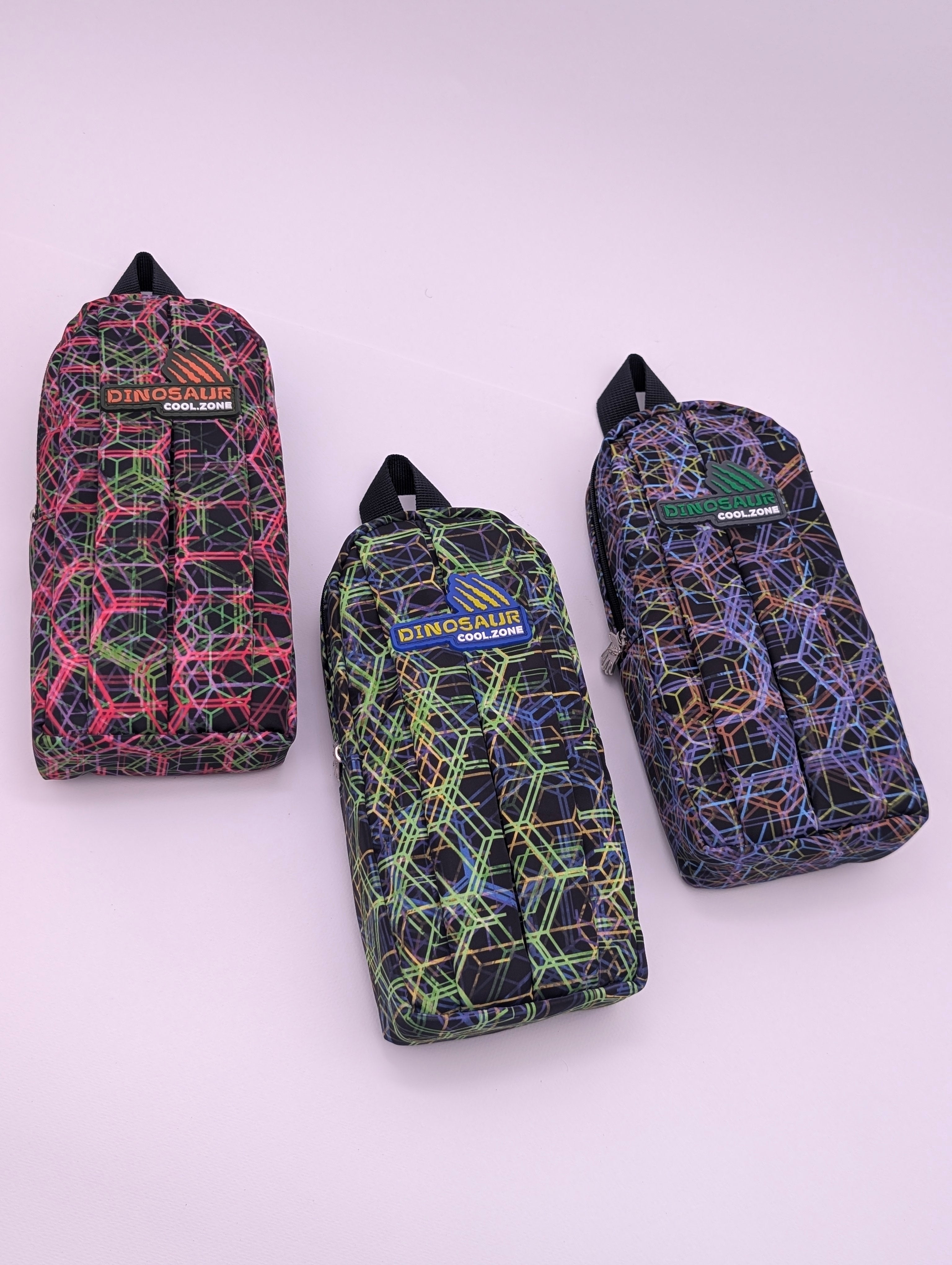 FUTURISTIC DINOSAUR PENCIL POUCHES