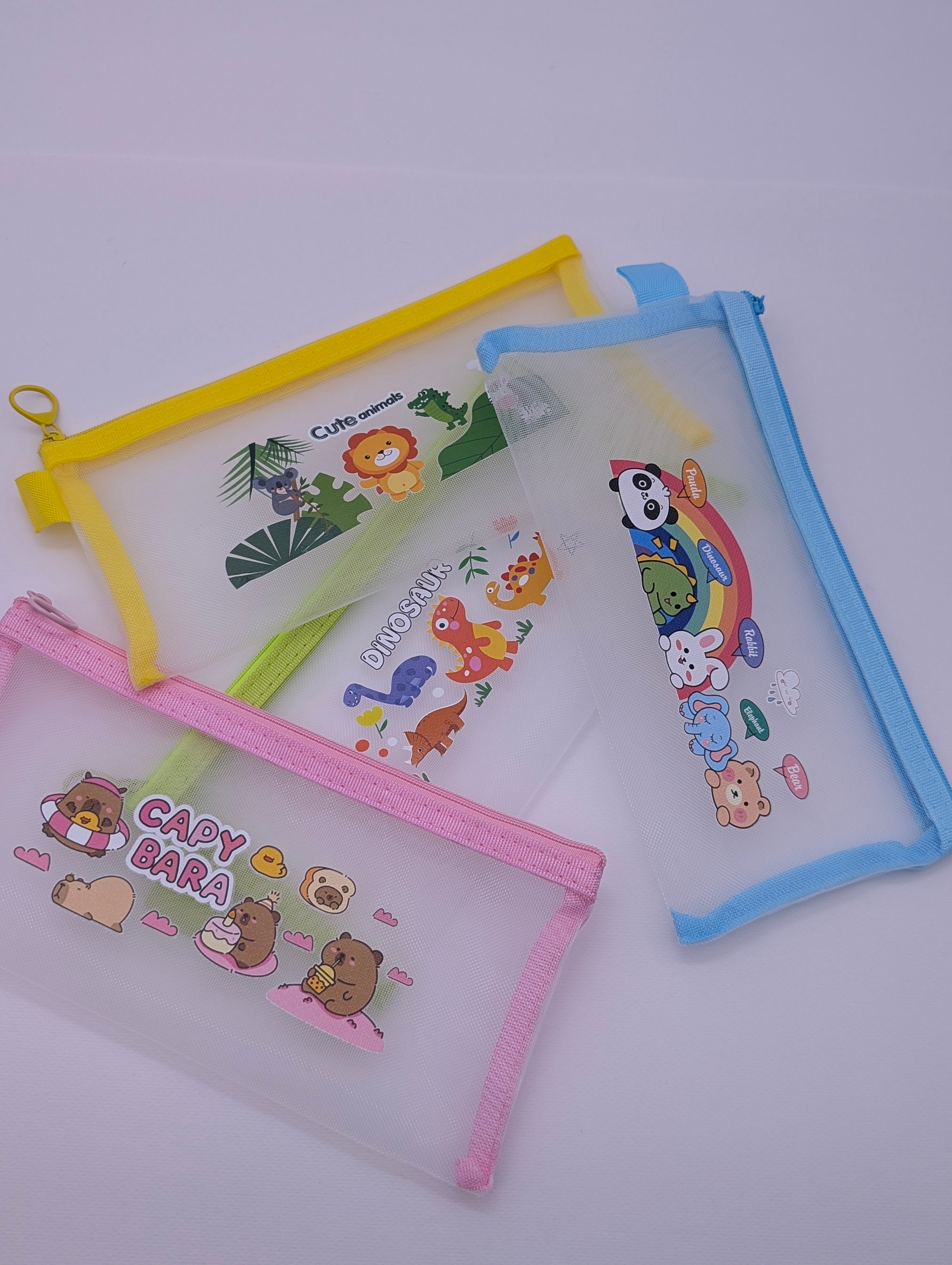 ADORABLE MESH PENCIL POUCHES