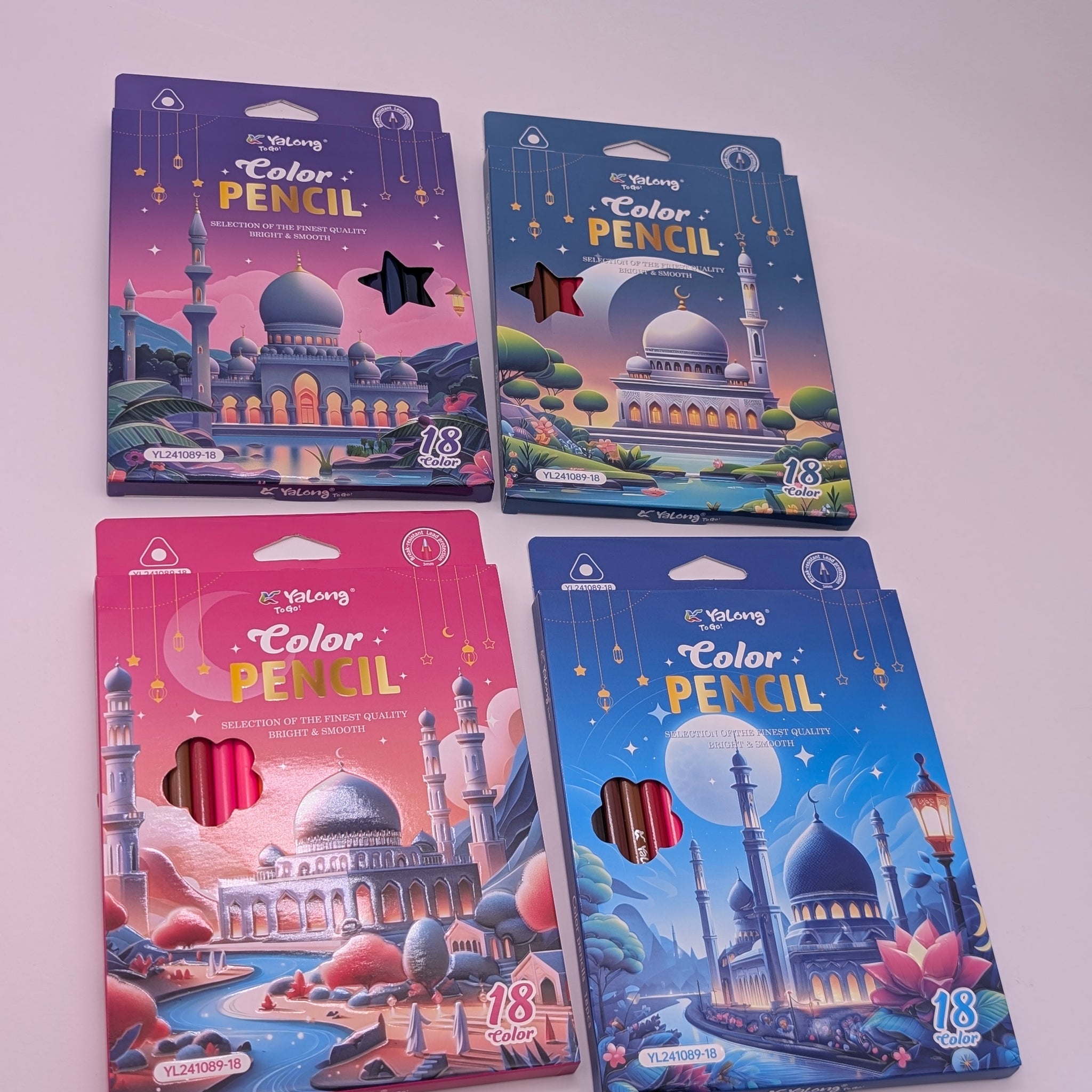 YALONG MOSQUE COLOUR PENCILS 18PCS
