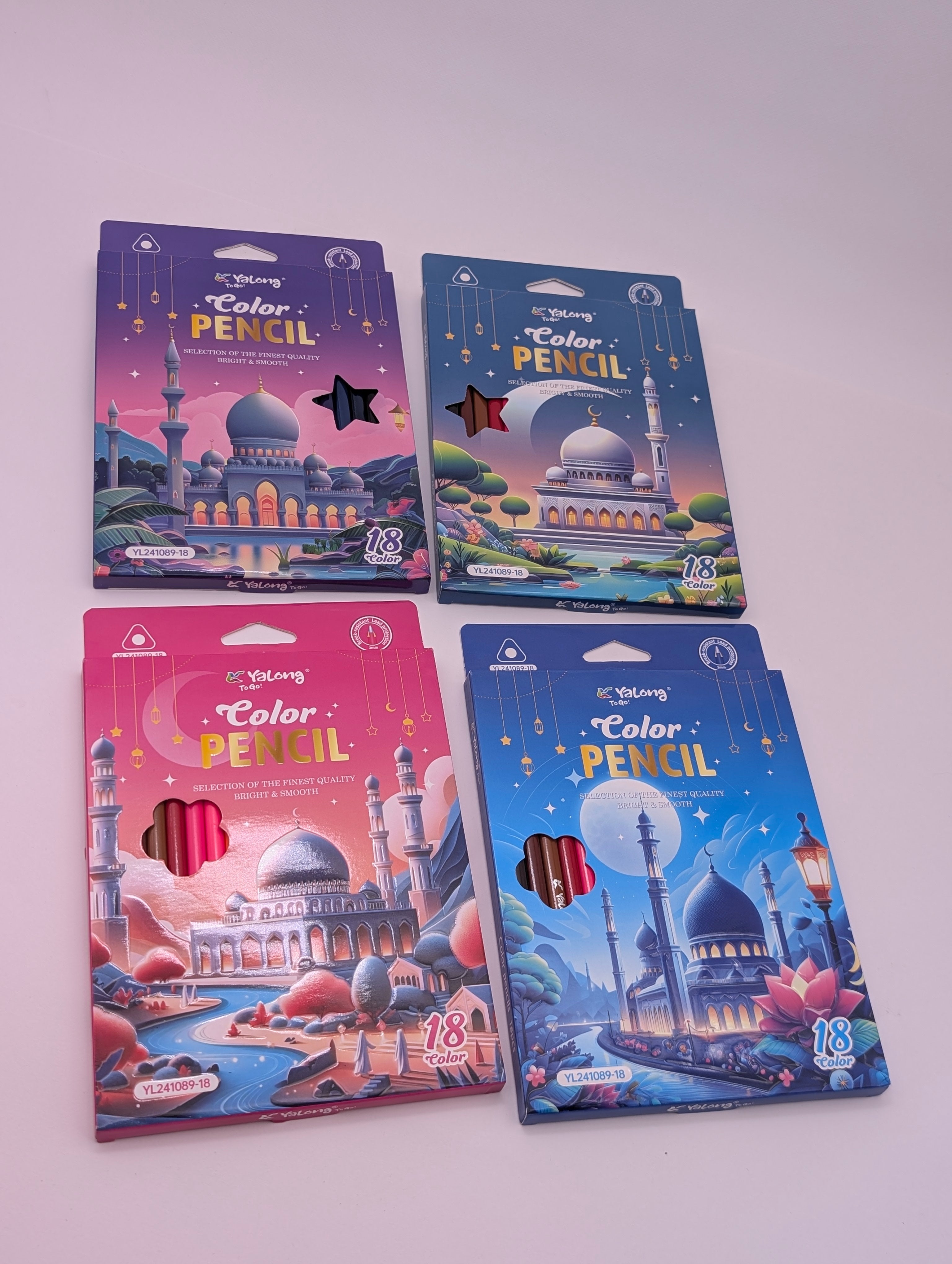 YALONG MOSQUE COLOUR PENCILS 18PCS