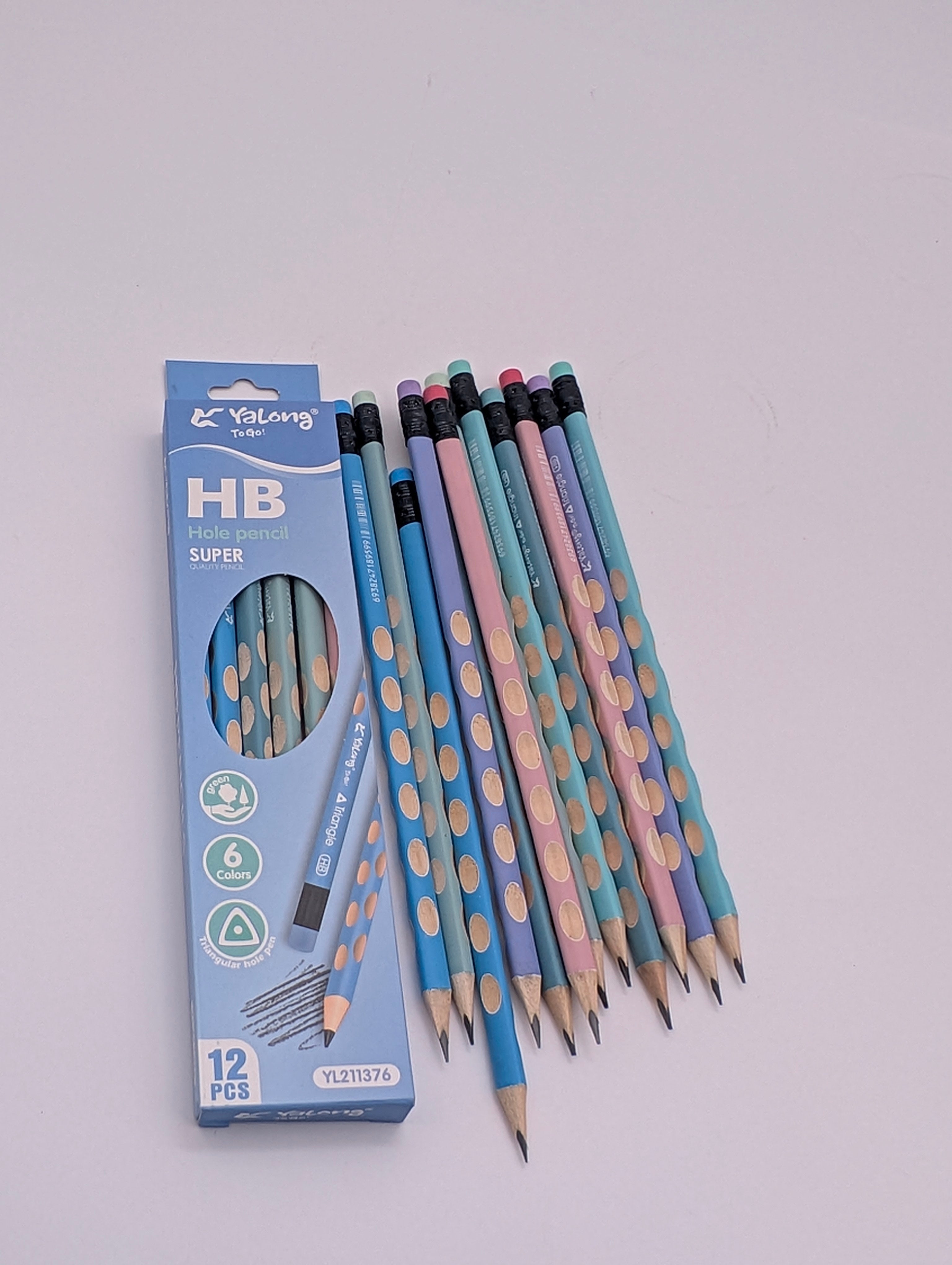 YALONG HB HOLE LEAD PENCIL 12PCS