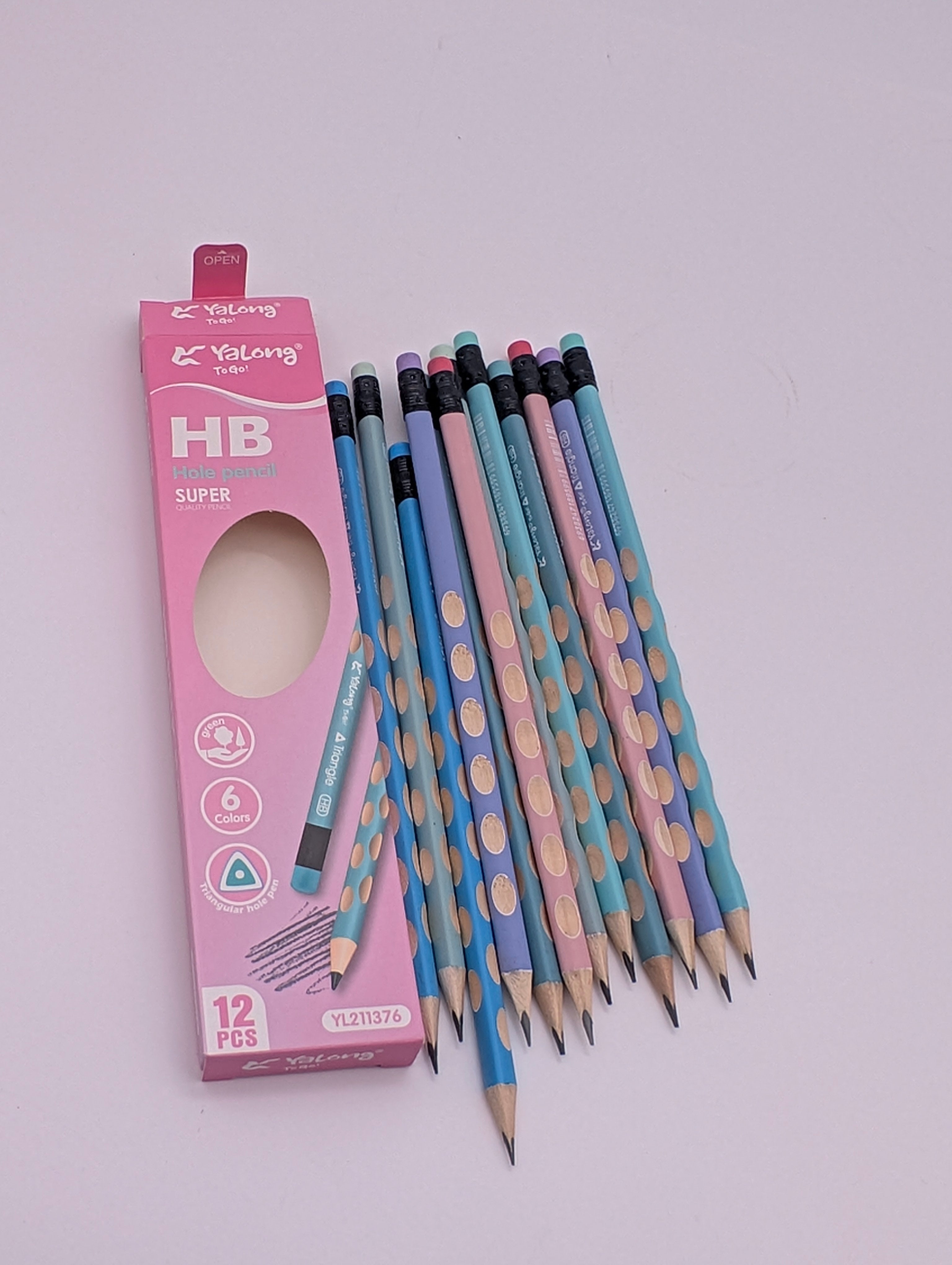 YALONG HB HOLE LEAD PENCIL 12PCS