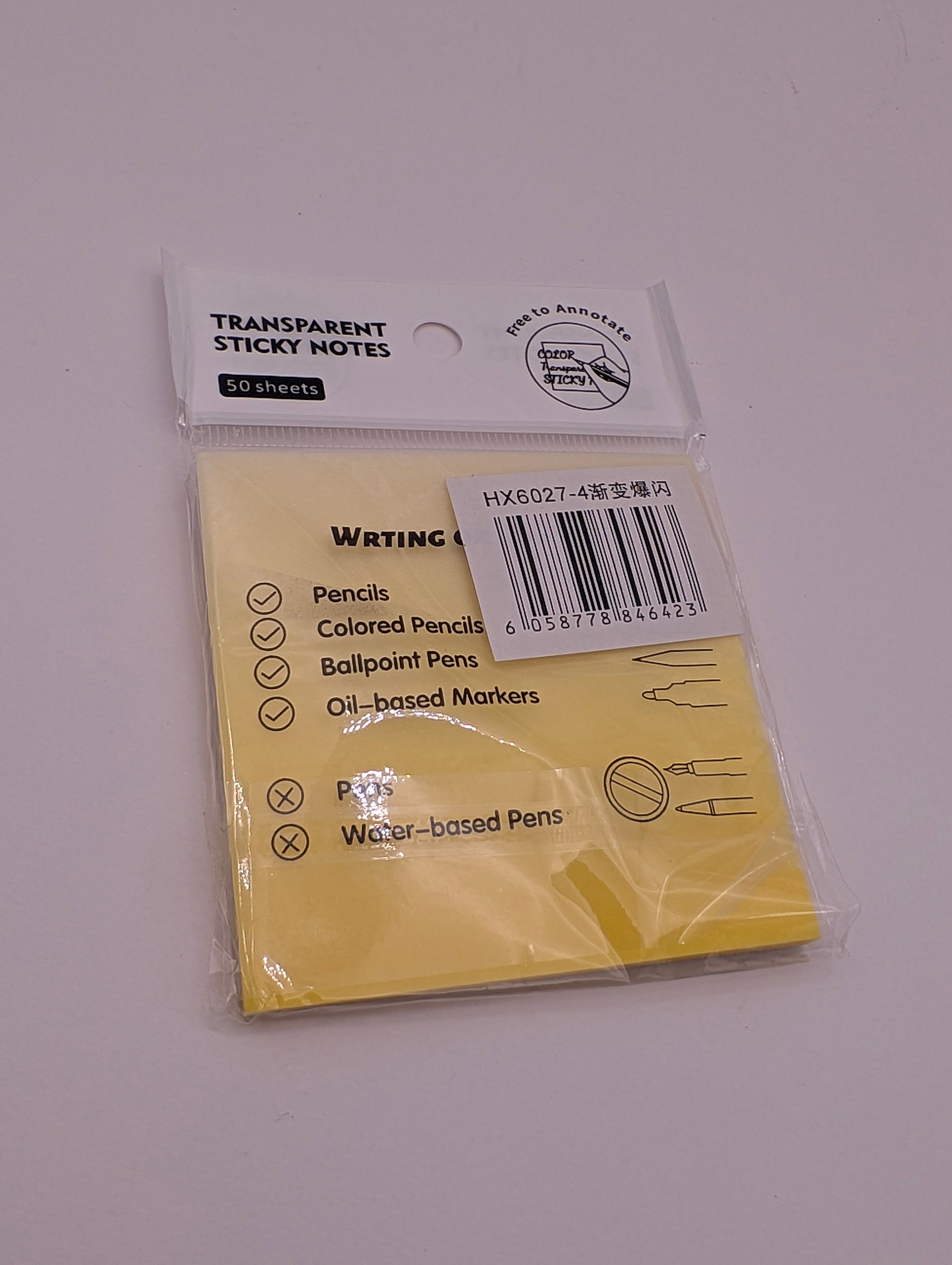 YALONG TRANSPARENT STICKY NOTES
