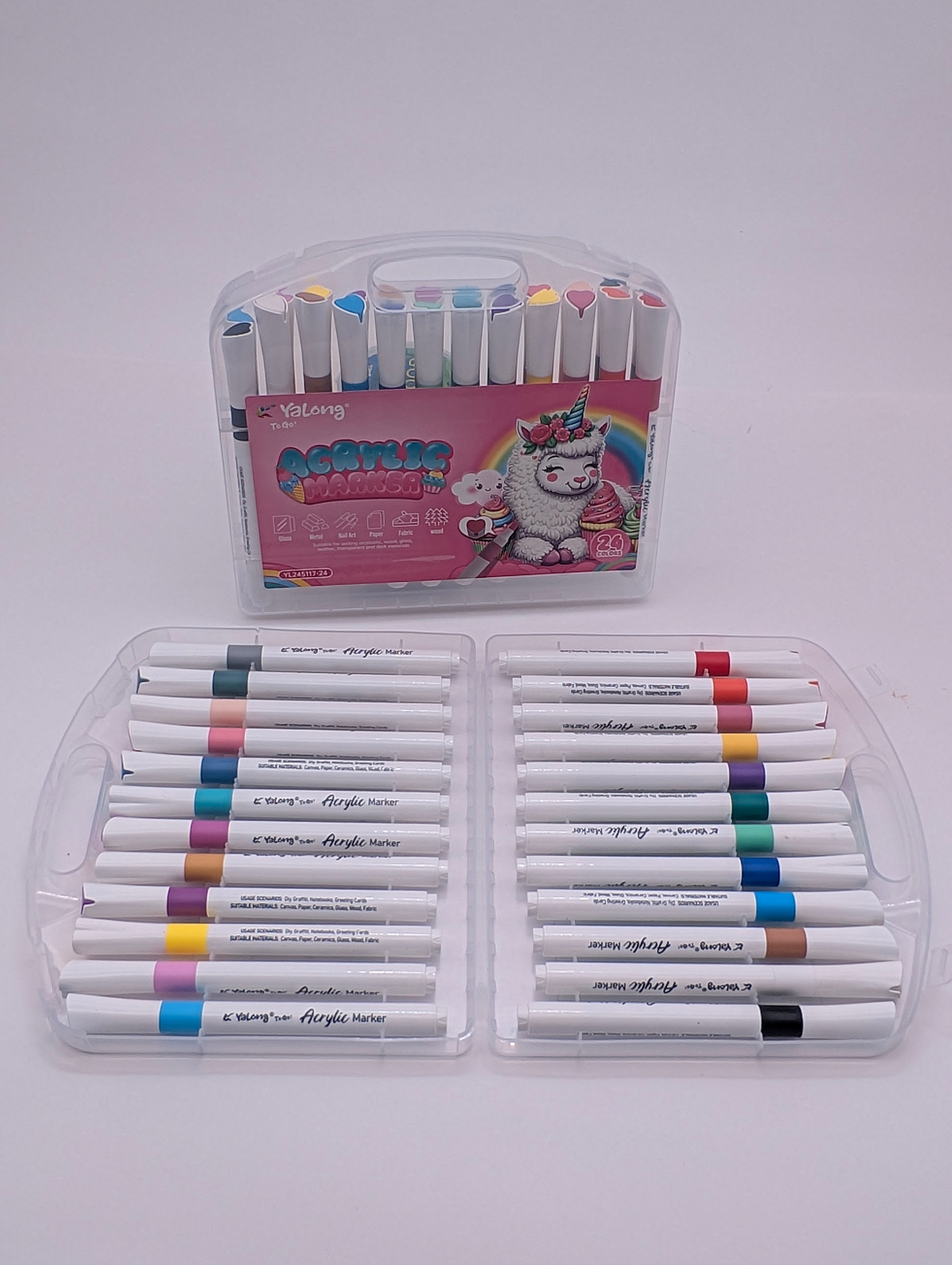 YALONG ACRYLIC MARKER 12/24PCS SET