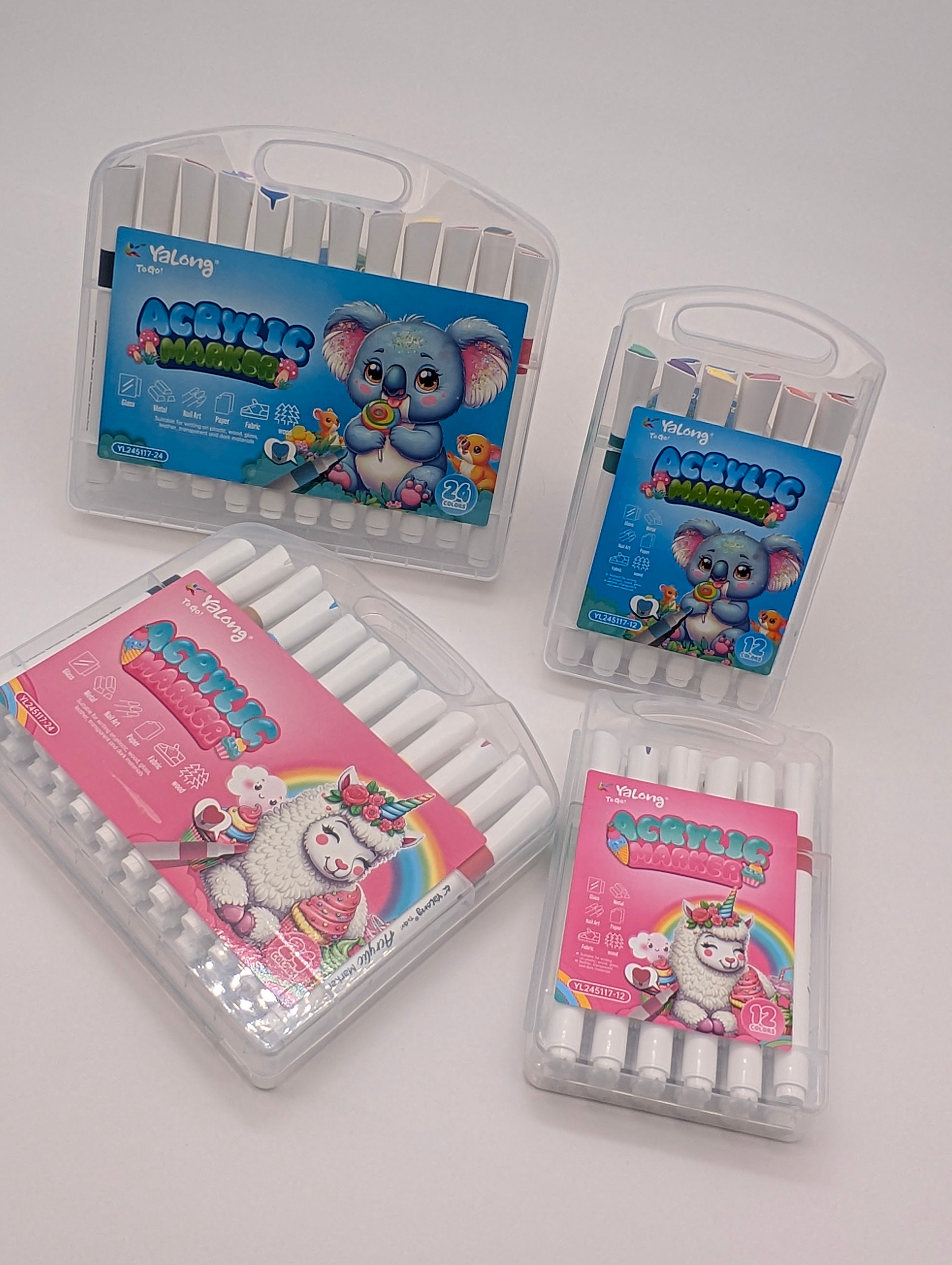YALONG ACRYLIC MARKER 12/24PCS SET