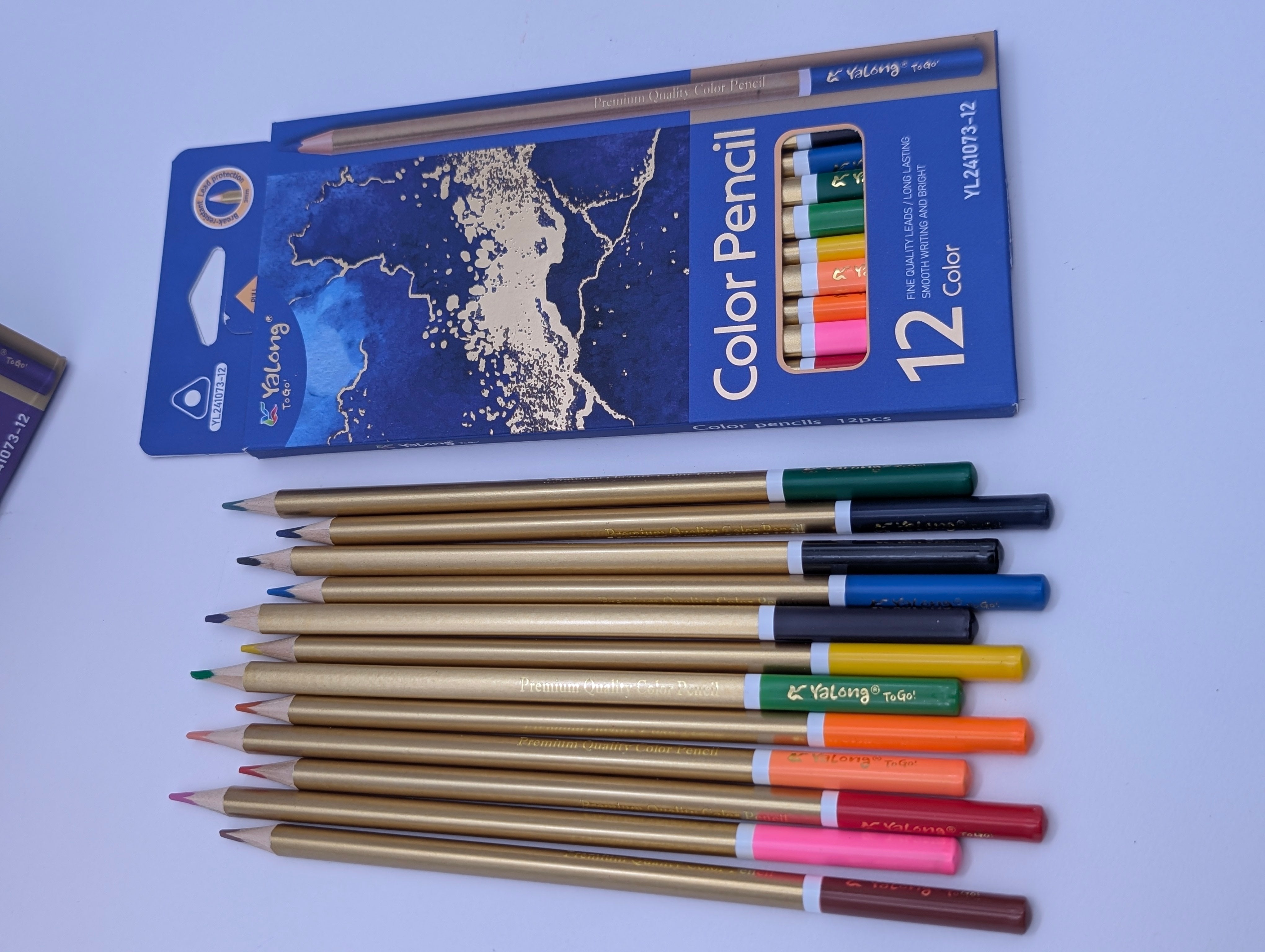 YALONG GOLDEN PRINTED COLOR PENCIL 12PCS