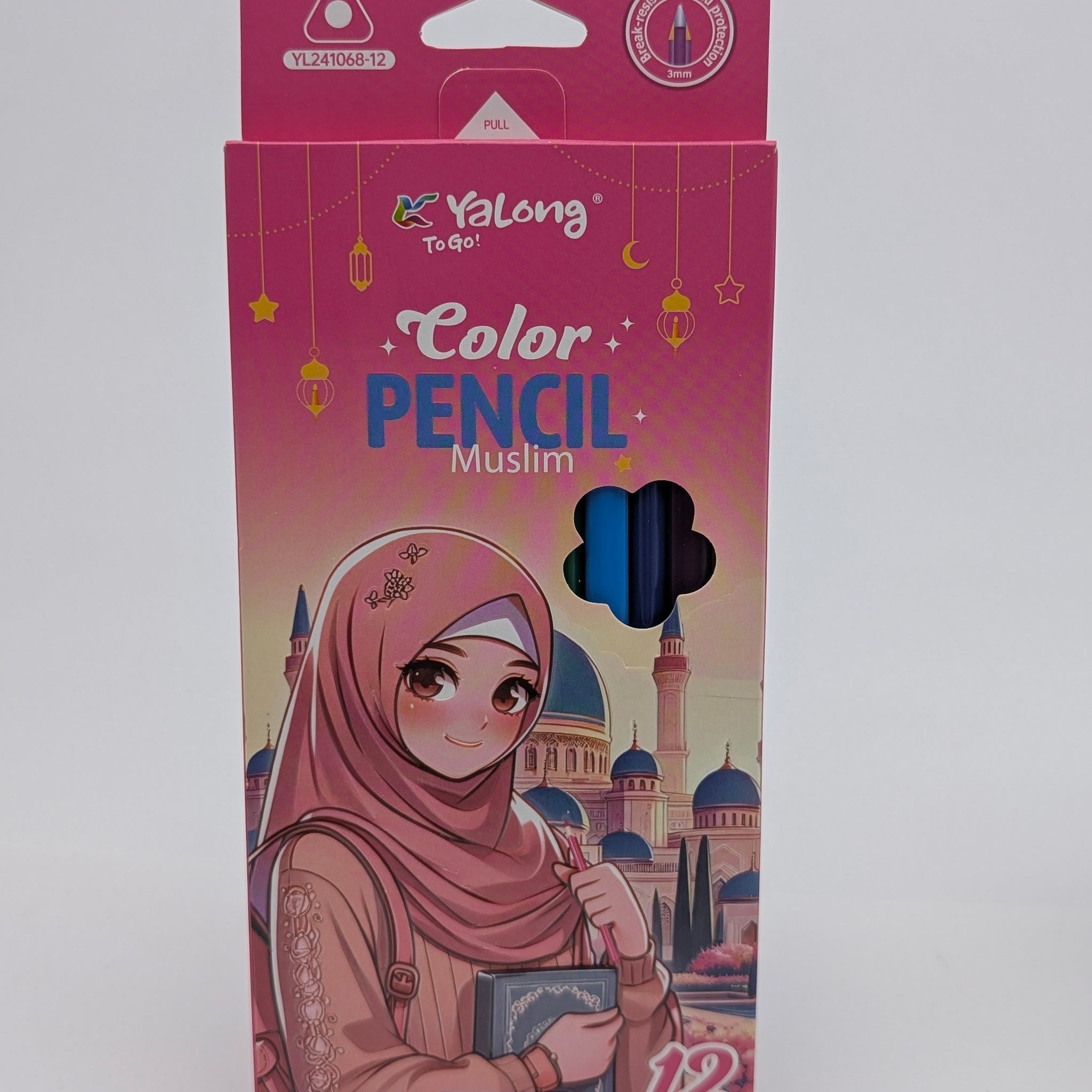 YALONG COLOUR PENCIL MUSLIM GIRL 12PCS
