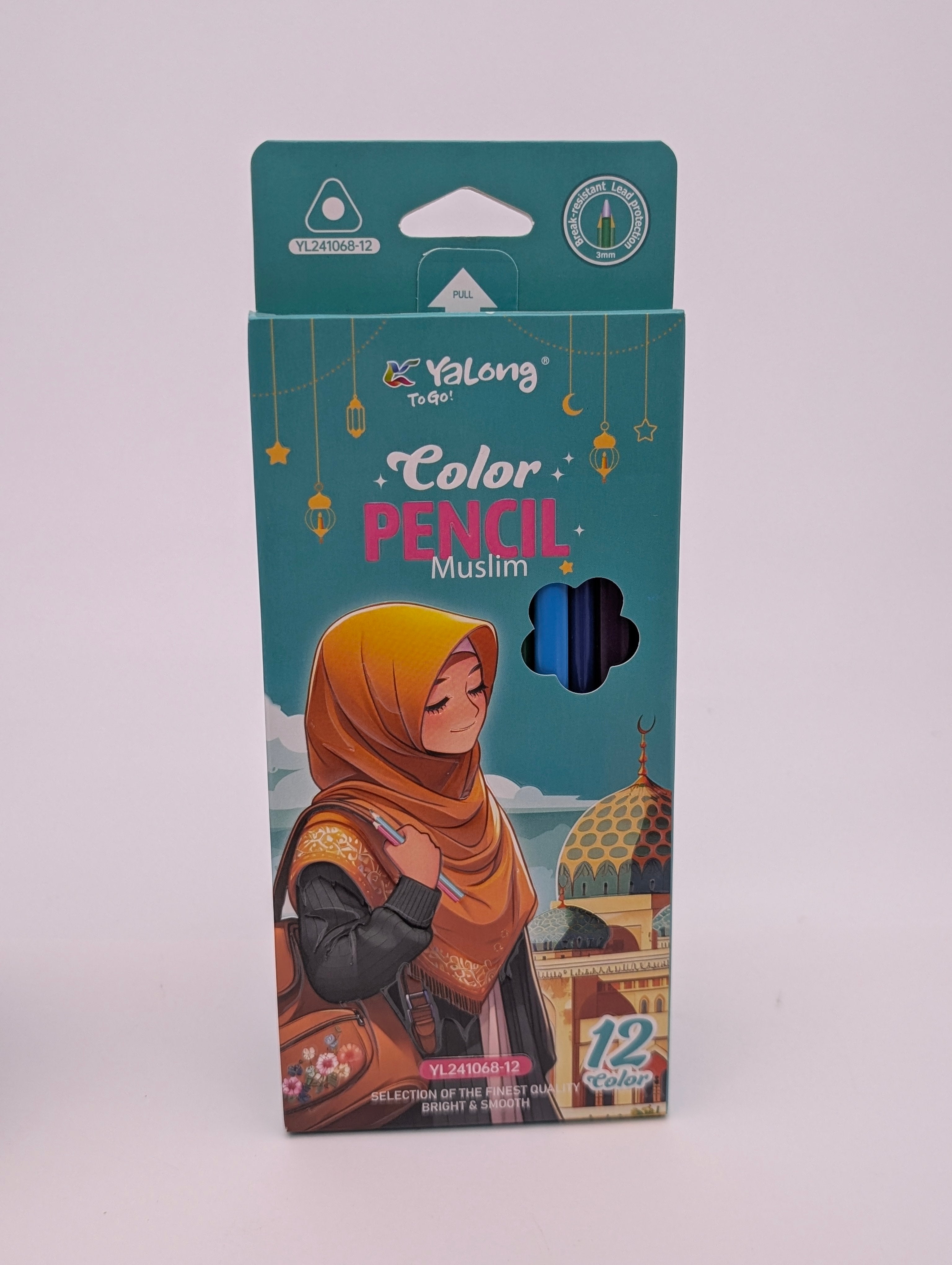 YALONG COLOUR PENCIL MUSLIM GIRL 12PCS