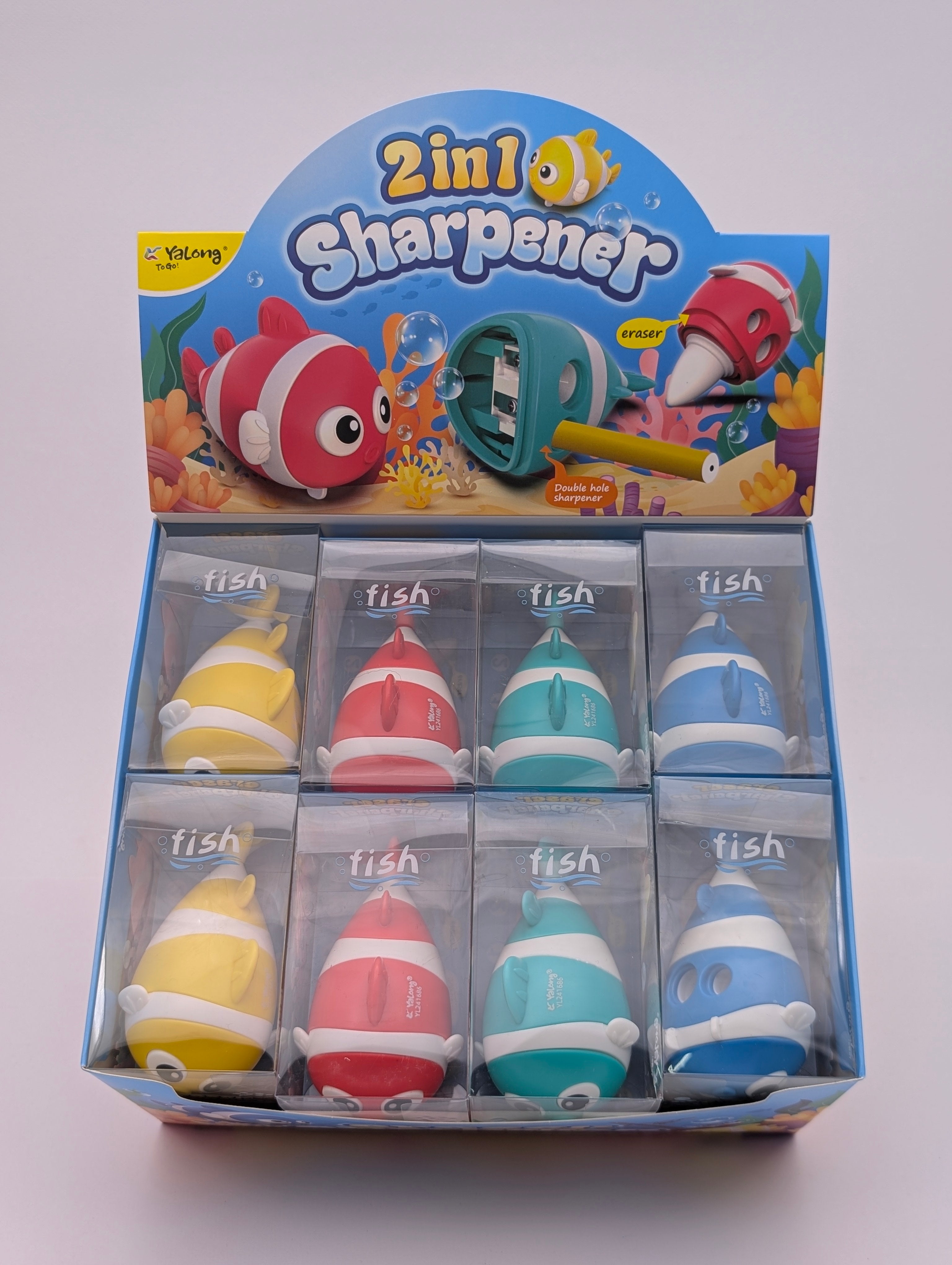 YALONG FISH SHAPE 2in1 SHARPENER & EASER